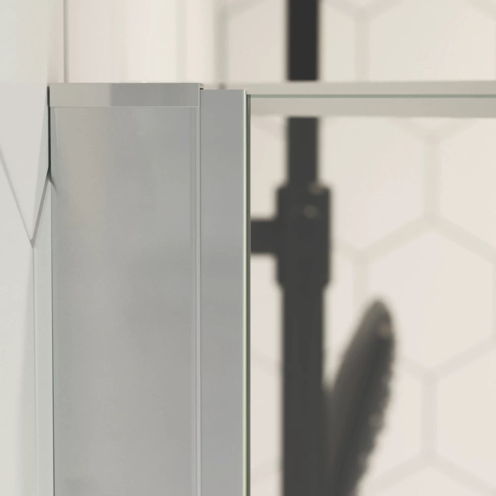 Aqualux Aquarius 6 Frameless Quadrant Shower Enclosure & Tray Non-Handed Chrome 900 X 900 X 1900mm - Image 6