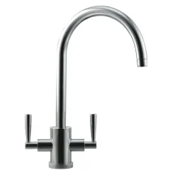 Franke Olympus Dual-Lever Mono Mixer Kitchen Tap Silk Steel
