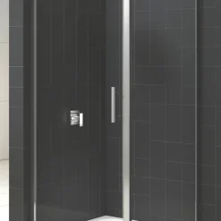 Triton Fast Fix Framed Square Pivot Door With Side Panel Non-Handed Chrome 800 X 800 X 1900mm