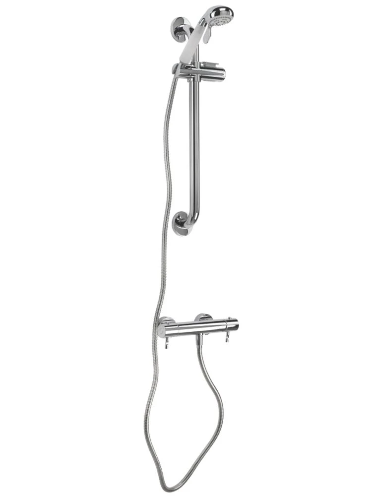 Croydex Metlex Inclusive Thermostatic Shower Set Modern Design Chrome