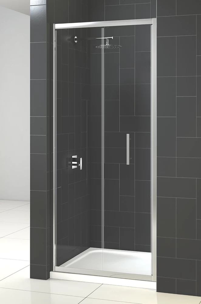 Triton Fast Fix Framed Rectangular Bi-Fold Shower Door Chrome 760 X 1900mm