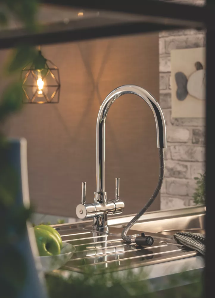Abode Zest Pull-Out Mono Mixer Kitchen Tap Chrome - Image 3