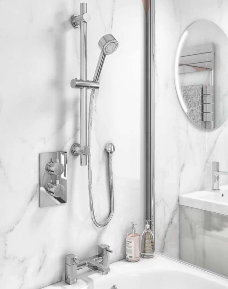 ETAL Mystique Rear-Fed Concealed Polished Chrome Thermostatic Bar Mixer Shower - Image 2