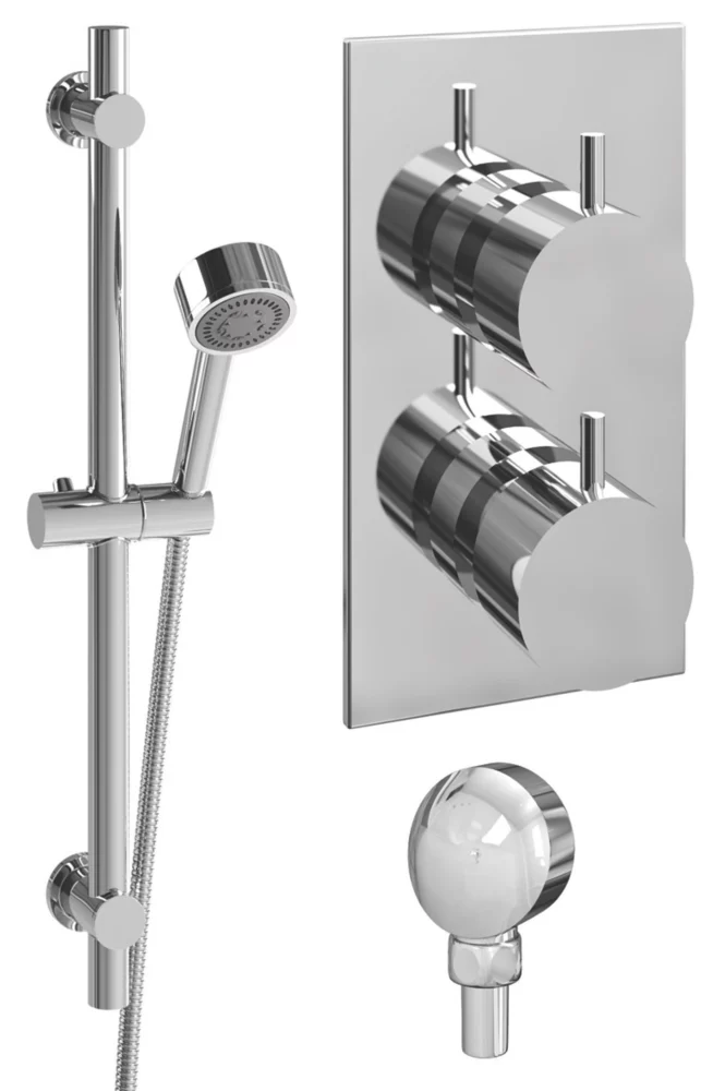 ETAL Mystique Rear-Fed Concealed Polished Chrome Thermostatic Bar Mixer Shower