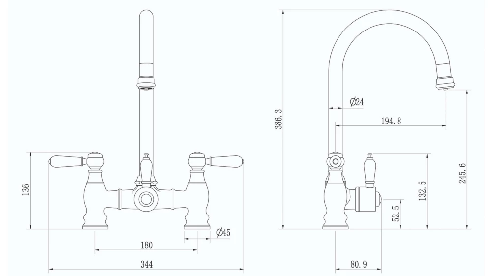 ETAL Traditional Bridge 3-in-1 Hot Water Kitchen Tap Copper - Image 4