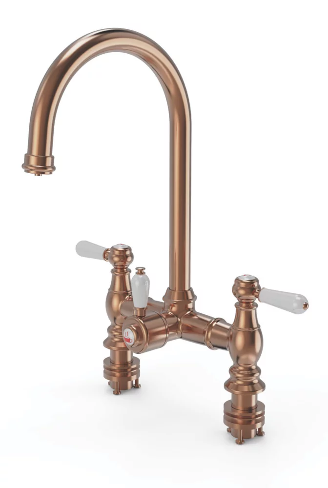 ETAL Traditional Bridge 3-in-1 Hot Water Kitchen Tap Copper