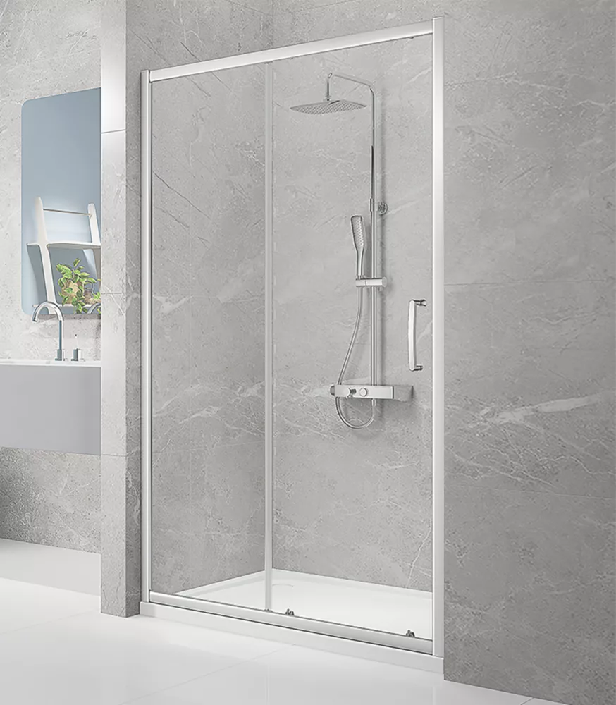 Triton Neo Eight Framed Rectangular Sliding Shower Door Chrome 1400 X 1900mm