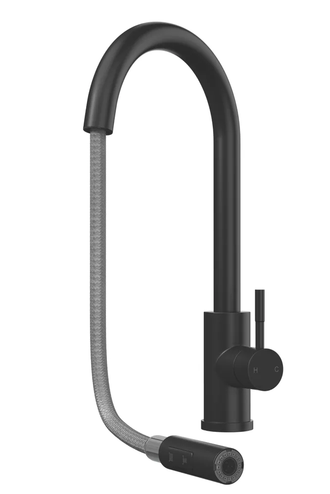 ETAL Cato Pull-Out Kitchen Mixer Tap Matt Black - Image 2