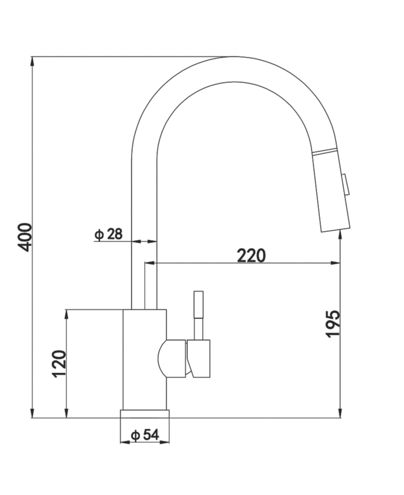 ETAL Cato Pull-Out Kitchen Mixer Tap Matt Black - Image 3