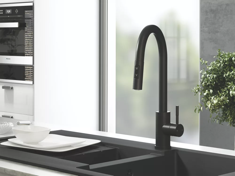 ETAL Cato Pull-Out Kitchen Mixer Tap Matt Black - Image 4