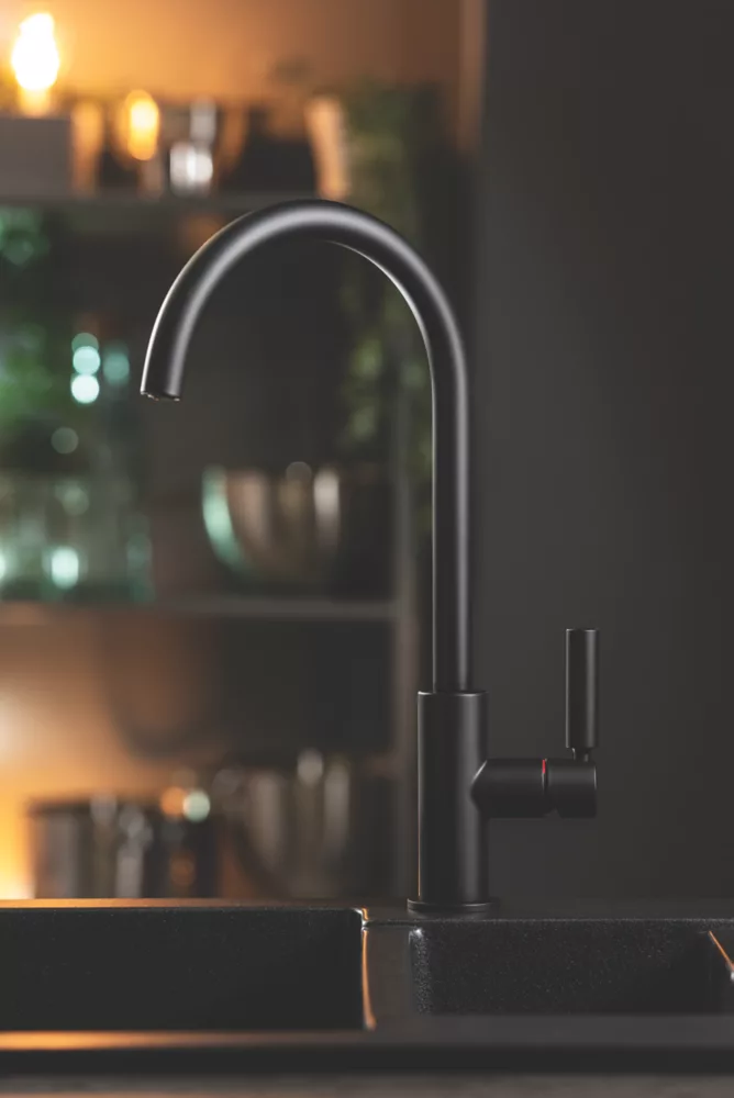 Abode Globe Single Lever Mono Mixer Kitchen Tap Black - Image 2
