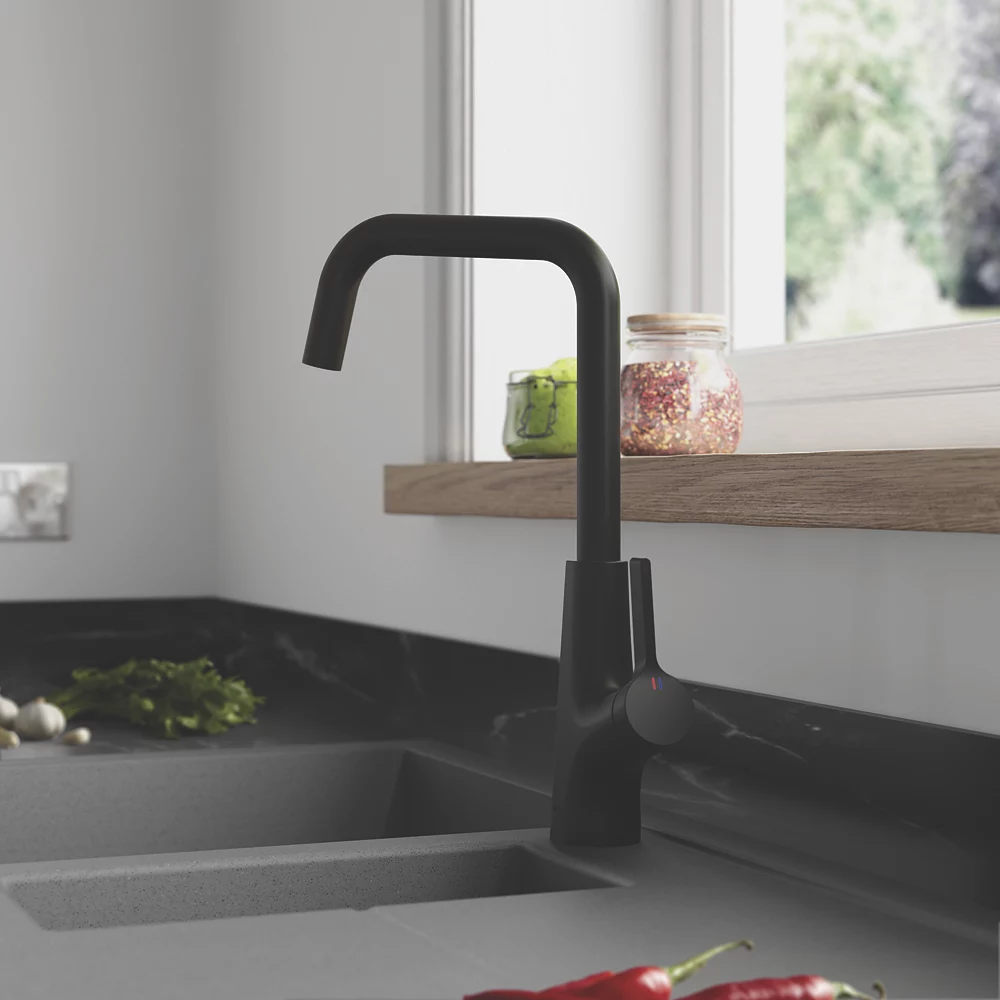 Clearwater Azia Battery-Powered Single Lever Monobloc Tap With Sensor Operation Matt Black - Image 5