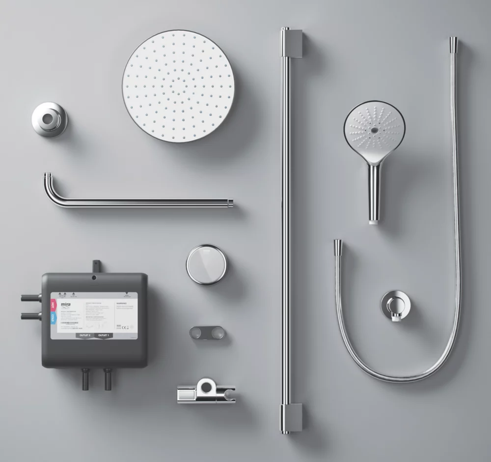 Mira Activate Gravity-Pumped Rear-Fed Dual Outlet Chrome Thermostatic Digital Mixer Shower - Image 6