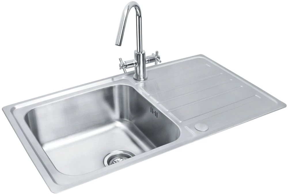 Bristan Index 1 Bowl Stainless Steel Reversible Sink & Drainer 860 X 500mm - Image 2