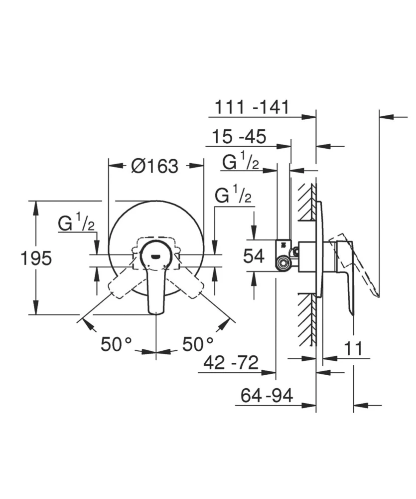 Grohe Quickfix Start Concealed Single Lever Mixer Shower Valve Fixed Chrome - Image 3