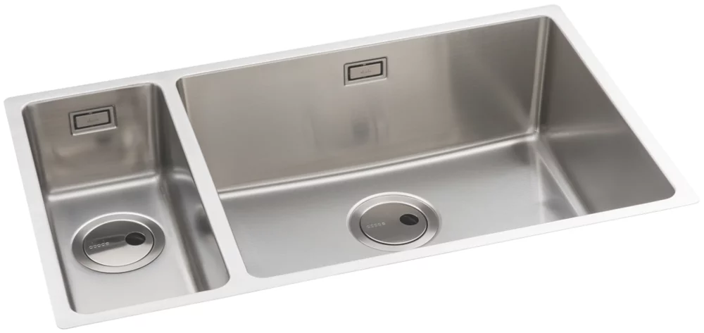 Abode Matrix 1.5 Bowl Stainless Steel Undermount & Inset Kitchen Sink RH 740 X 440mm