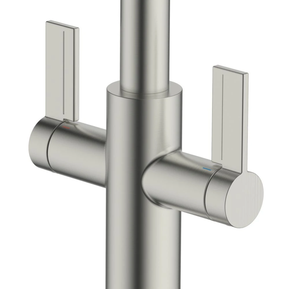 Clearwater Kira KIR20BN Double Lever Tap With Twin Spray Pull-Out Brushed Nickel PVD - Image 2