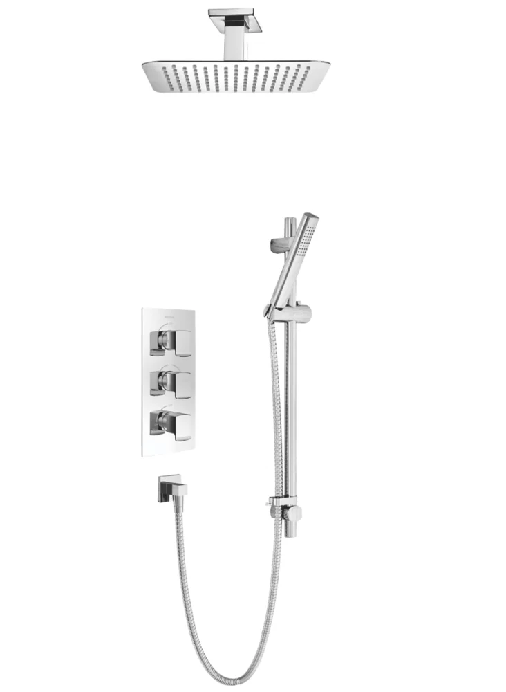 Bristan Descent Rear-Fed Concealed Chrome Thermostatic Mixer Shower
