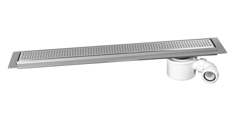McAlpine CD800-SQ Channel Drain With Grid Brushed Stainless Steel 810 X 150mm