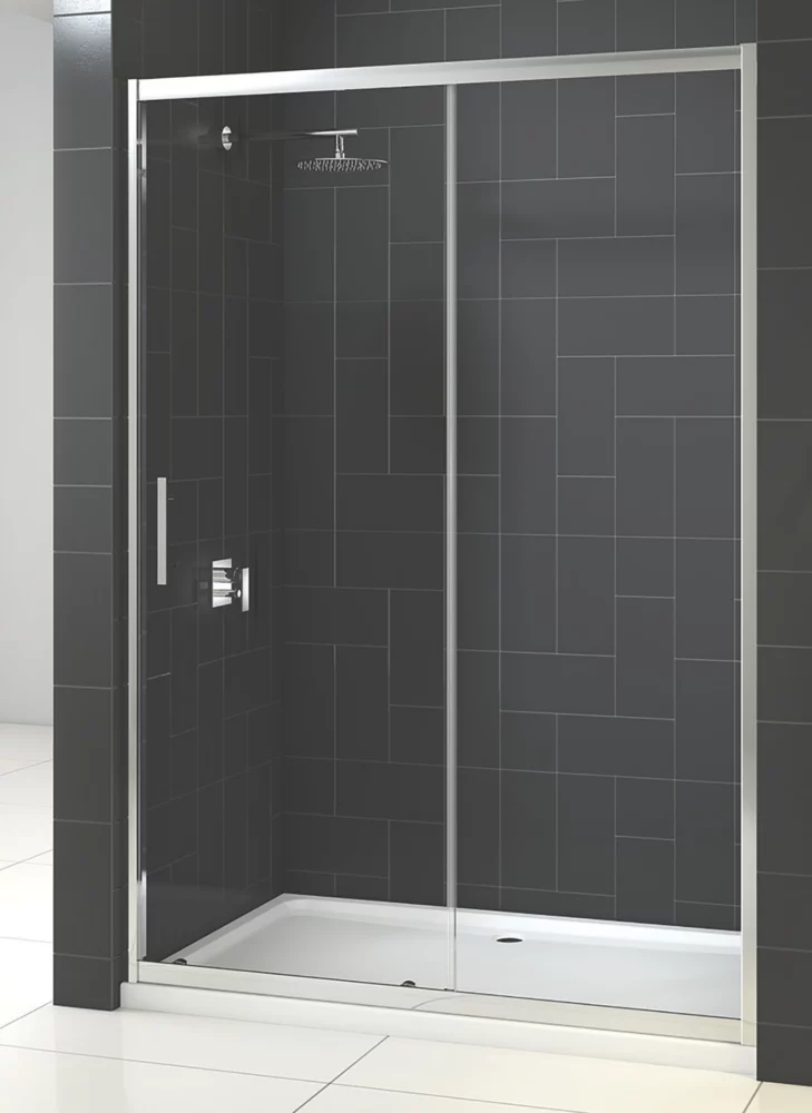 Triton Fast Fix Framed Rectangular Sliding Shower Door Chrome 1000 X 1900mm