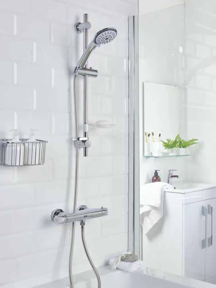 Bristan Artisan Rear-Fed Exposed Chrome Thermostatic Bar Mixer Shower With Adjustable Riser Kit - Image 2