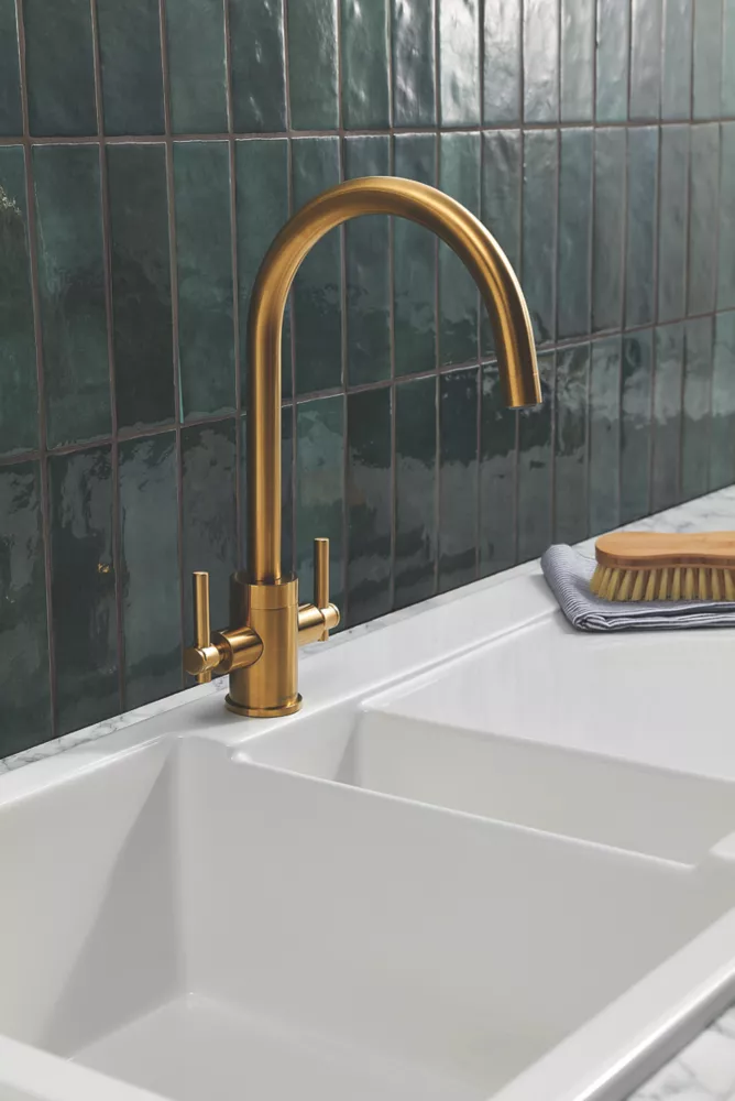 Clearwater Rococo Monobloc Mixer Tap Brusheed Brass PVD - Image 2