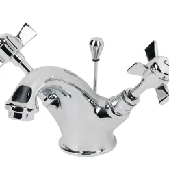 Swirl Edwardian Bathroom Basin Mono Mixer Tap With Pop Up Waste Chrome