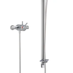 Mira Select Flex Rear-Fed Exposed Chrome/Brushed Chrome Thermostatic Mixer Shower