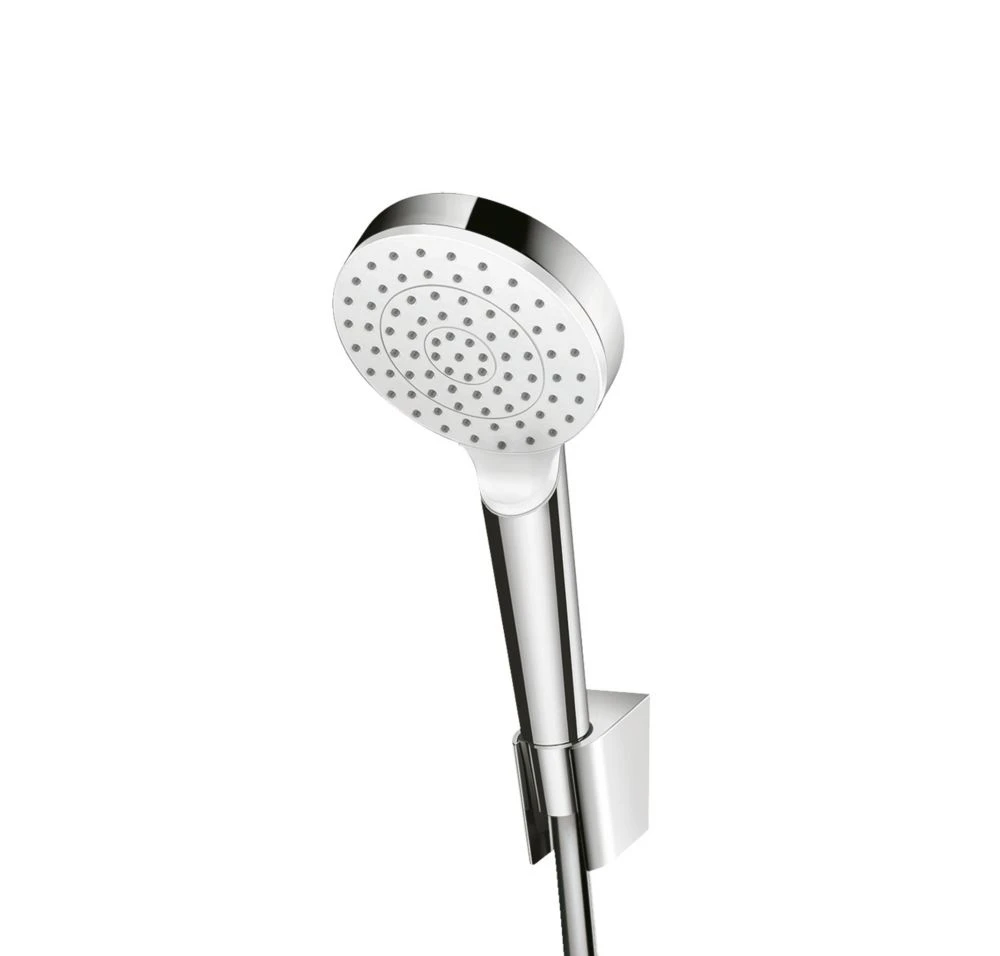 Hansgrohe Crometta Hand Shower Holder Set Modern Design White/Chrome - Image 2