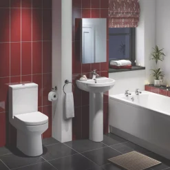 Essentials Walker Contemporary Single-Ended Bathroom Suite With Acrylic Bath