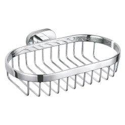 Aqualux Sandown Glass Soap Basket Chrome