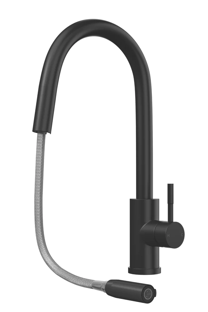 ETAL Velia Concealed Pull-Out Kitchen Mixer Tap Matt Black - Image 2