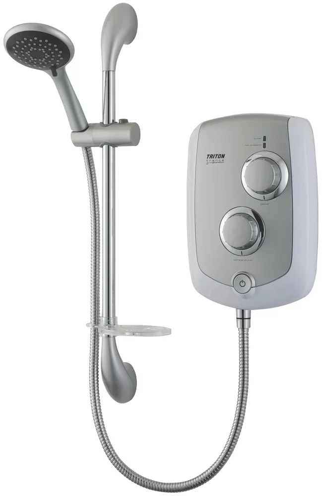 Triton Trance 2nd Generation White / Satin Chrome 9.5kW Manual Electric Shower