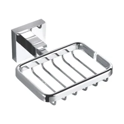 Aqualux Epsom Glass Soap Basket Chrome