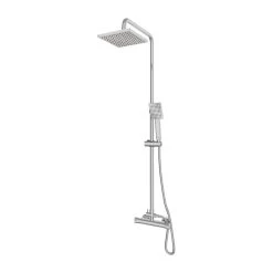 Gainsborough Square Dual Outlet HP Rear-Fed Exposed Chrome Thermostatic Mixer Shower