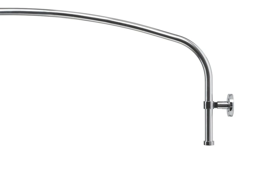 Croydex Curved Shower Rod Aluminium Bright Chrome-Plated 2000mm - Image 2