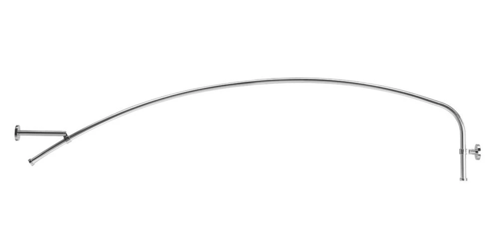 Croydex Curved Shower Rod Aluminium Bright Chrome-Plated 2000mm