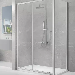 Triton Neo Eight Framed Rectangular Sliding Door Shower Enclosure Reversible Chrome 1400 X 900 X 1900mm