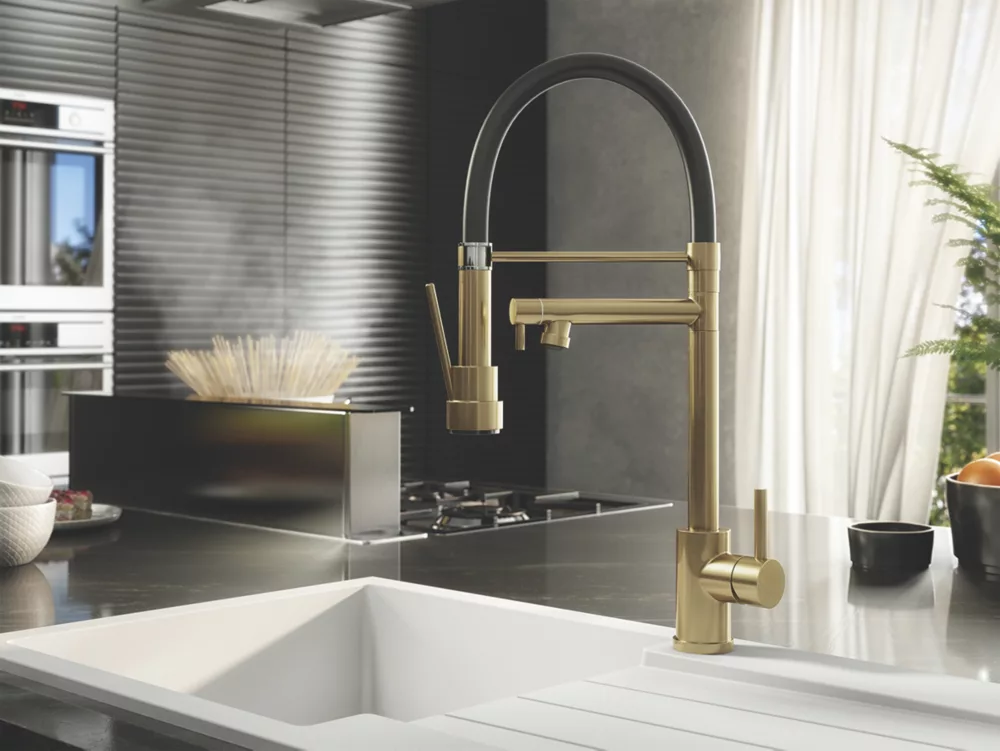 ETAL Goda Multi-Use Kitchen Mixer Tap Brushed Brass - Image 3