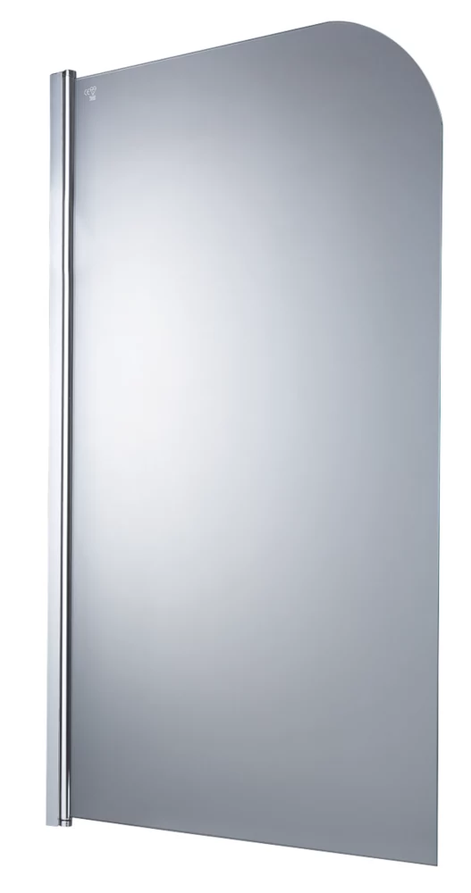 Essentials Semi-Framed Silver / Clear Radius Edge Bathscreen 780 X 1400mm - Image 2