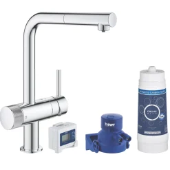 Grohe Blue Pure Minta 2-Way Deck-Mounted Duo Filter Tap Starter Kit StarLight Chrome