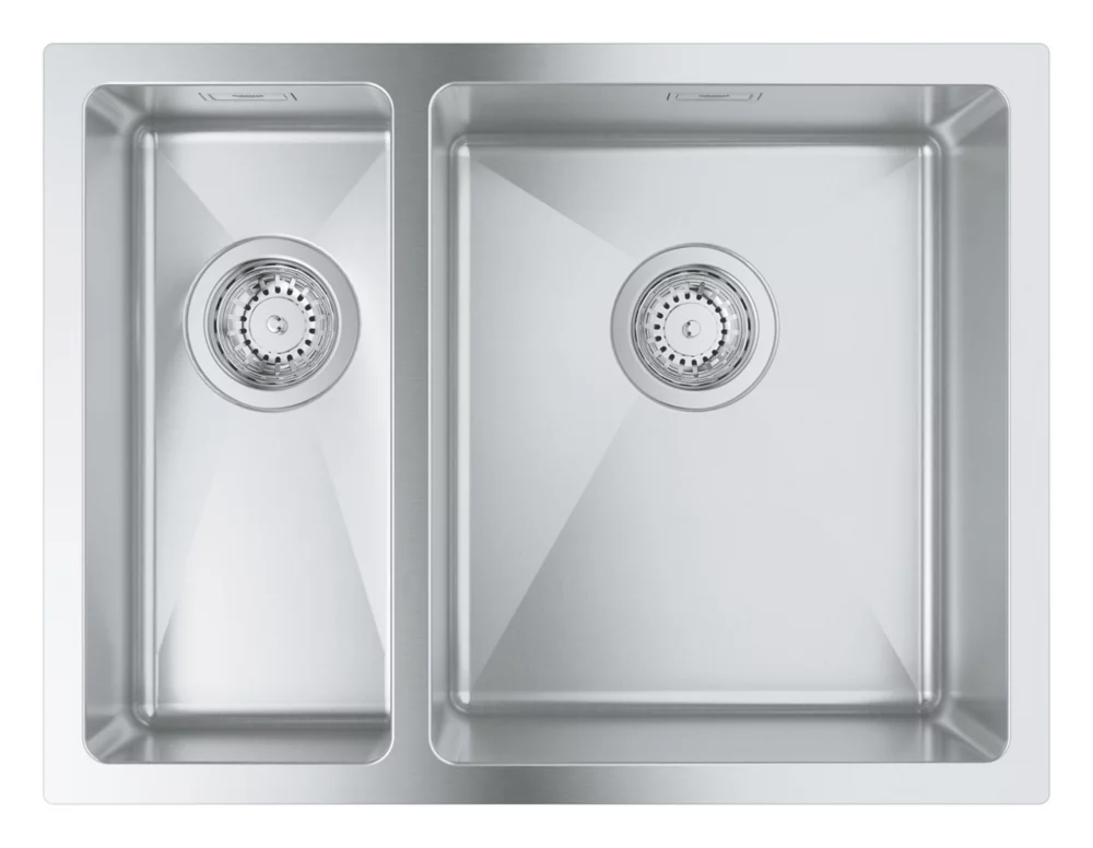 Grohe K700U Right Handed 1.5 Bowl Stainless Steel Undermount Sink 595 X 450mm - Image 2