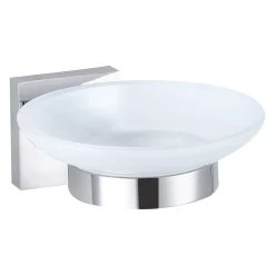 Aqualux Epsom Glass Soap Dish Chrome
