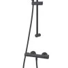 Swirl Rear-Fed Exposed Black Thermostatic Concentric Mixer Shower