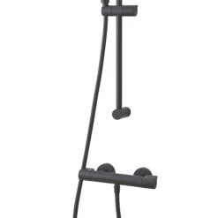 Swirl Rear-Fed Exposed Black Thermostatic Concentric Mixer Shower