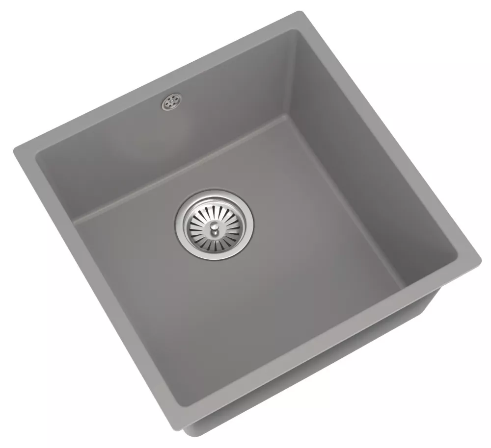 ETAL Comite 1 Bowl Granite Composite Kitchen Sink Matt Grey 440 X 440mm