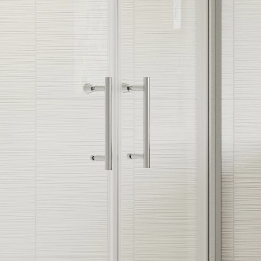 Essentials Framed Offset Quadrant Shower Enclosure Left & Right-Hand Opening Polished Silver-Effect/Clear 900 X 760 X 1850mm - Image 2