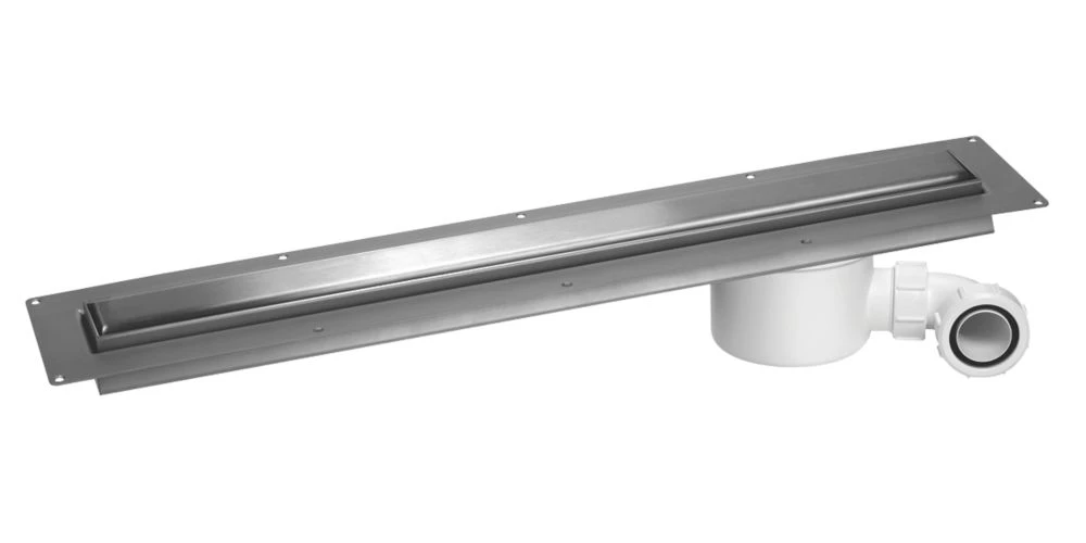 McAlpine CD600-O-B Slimline Channel Drain Brushed Stainless Steel 610 X 88mm