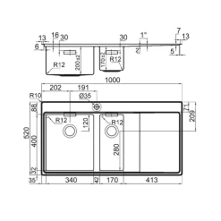Clearwater Xeron 1.5 Bowl Stainless Steel Kitchen Sink 1000 X 520mm -Zenith Shop 646FJ A2