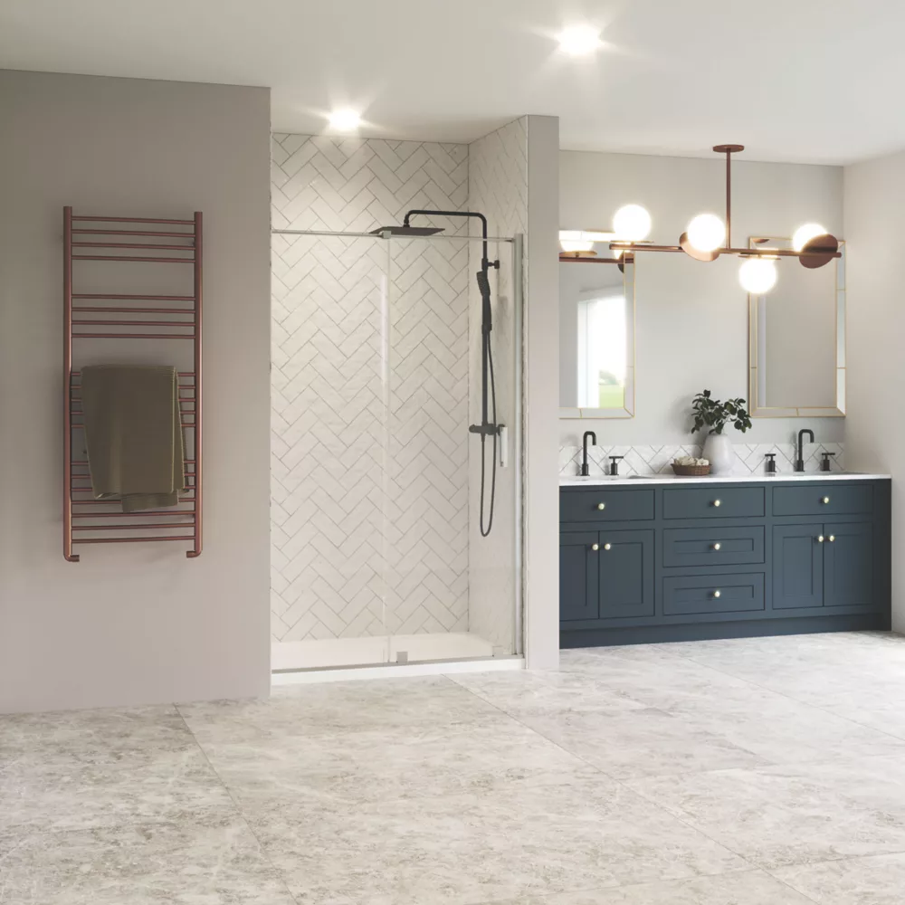 Aqualux Aquarius 6 Frameless Rectangular Sliding Shower Door 1400 X 1900mm - Image 2